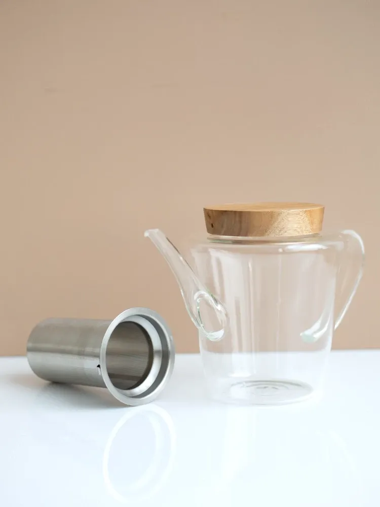 INEKO - Théière design verre et bois Human & Tea