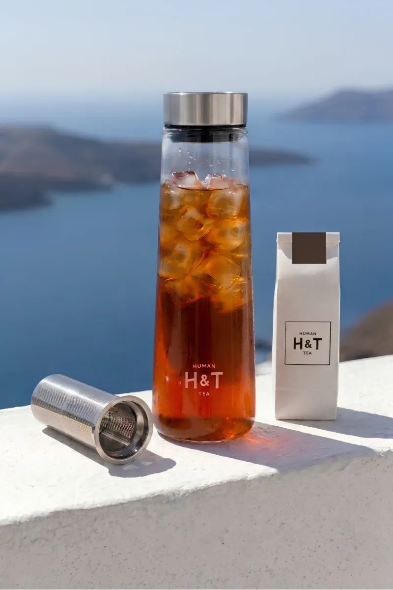 EIKO - Carafe à thé glacé en verre Human and Tea  – Carafe verre Human & Tea 1.8L