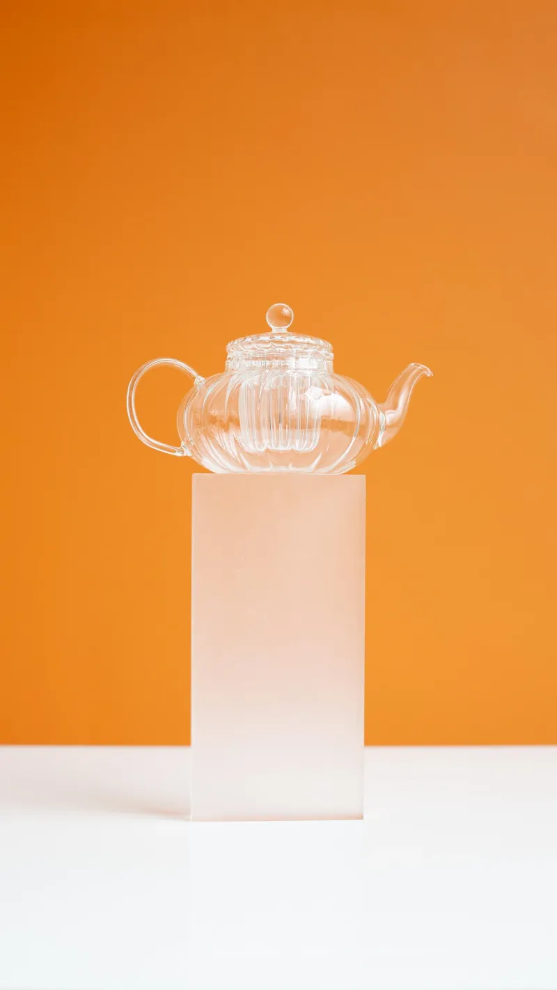 ANTES - Théière verre cannelée – Théière en verre finement ciselée de 450ml avec filtre