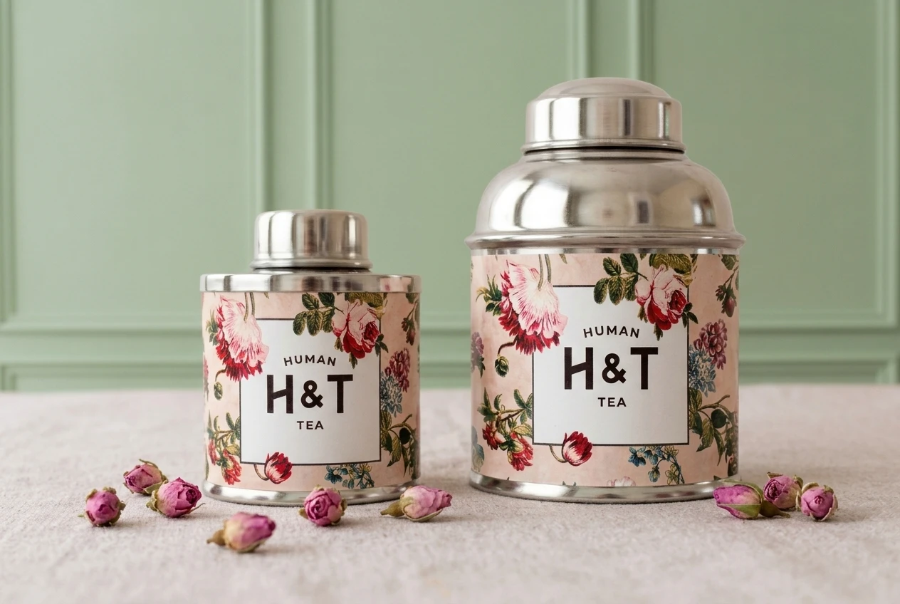 Motif floral Le Grand Siècle sur la boîte Human & Tea